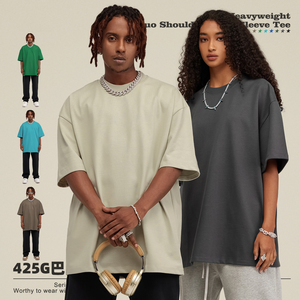 <span class=keywords><strong>T</strong></span>-Shirt da uomo all'ingrosso 425G in cotone 100% di alta qualità da uomo in bianco <span class=keywords><strong>T</strong></span>-Shirt oversize con stampa di magliette personalizzate - Product Image 3