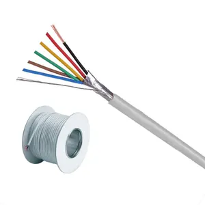 Cable blindado 24AWG de fábrica OEM: cable de alimentación resistente al fuego de 4 núcleos, 6 núcleos, 8 núcleos para alarmas de seguridad