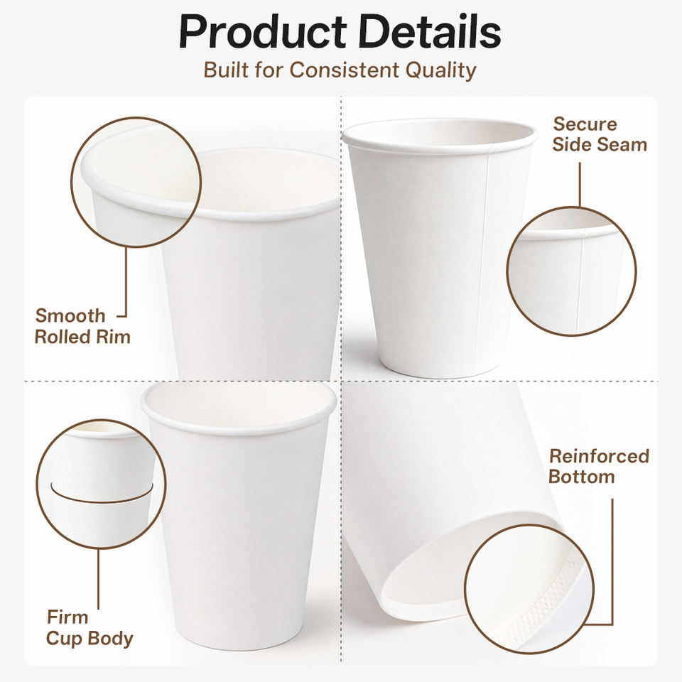 Vending Single Paper Cup Custom Printed 8oz With Lids Plastic Free for ...