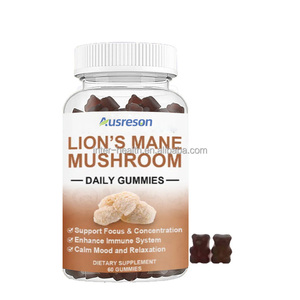 Ausreson Custom Organic Lions Mane Extract Gummies Gummy Etiqueta privada Suplemento de enfoque cerebral Lions Mane Mushroom Gummies - Product Image 2
