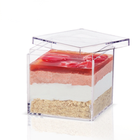 Boîte à bonbons carrée en acrylique couvercle en plastique transparent pour collation Netflix Dessert Mousse organisateur vitrine présentoirs de fête
