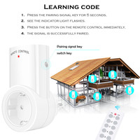 Prise murale programmable sans fil RF avec télécommande, compatible EU, UK, SCHUKO, 433 MHz, interrupteur électrique 220 V/230 V 10 A pour éclairage
