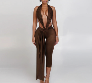 Peeqi K25Q81851 Neuer Ärmelloser Rückenfreier Bandage-Overall mit 7/8-Ärmeln und Shorts, Einteiler, Lässige Streetwear für Damen - Product Image 5