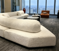 Ensemble de canapés modulaires incurvés en tissu, modernes, pour bureau, réception, salon, bâtiment commercial, mobilier de hall