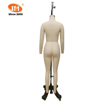 Mannequin de couturière sans tête en fibre de verre, taille US 4, corps entier, épaules pliables, pour robe, avec support, à épingler