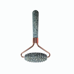 Rouleau facial en pierre naturelle bleue et blanche mouchetée, prix de gros optimal de l'usine de Huizhou. - Product Image 2