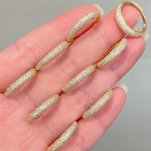 Aazuo – bijoux Vintage en or jaune massif 18 carats, bagues en diamants naturels à taille brillante, 0,50 ct, bague à lignes tendance, cadeau pour femme - Product Image 4
