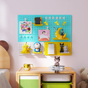 Estante de Almacenamiento de Pared Personalizado con Panel Perforado, Rectangular, Pintado, Sin Perforaciones, Organizador de Oficina para el Hogar, Dormitorio, Cocina, Entrada - Product Image 5