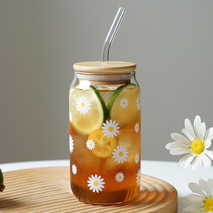 Nouvelle Sublimation Transparent 400-500ml Verre Creative Pot Thé Jus Lait Café Tasse Durable Conteneur D'eau Sublimation Canister - Product Image 5