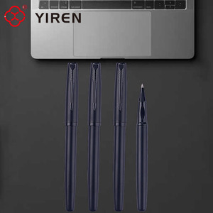 <span class=keywords><strong>Yiren</strong></span> ปากกาลูกกลิ้งสีดำด้านจัดส่งรวดเร็วปากกาโลหะลูกกลิ้งโลโก้ออกแบบแบรนด์ได้ตามต้องการ - Product Image 1