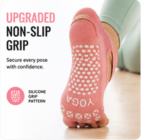 Chaussettes de yoga personnalisées à demi-orteils pour femmes, antidérapantes, pour Pilates, danse et barre, avec grip en silicone, vente en gros OEM