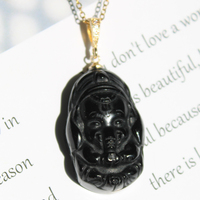 En gros 3cm Naturel Mixte De Pierres Précieuses Cristal Garnesh Inde Culture Ganesh Éléphant Dieu Sculpture Collier Pendentif pour Cadeau De Guérison