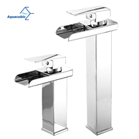 Robinet d'évier de salle de bains en acier inoxydable, mitigeur de lavabo à la mode 304 SS, cascade