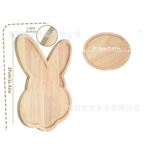Bandeja de madera con forma de conejo Shijie 652, bandeja decorativa sin terminar para exhibir postres en fiestas en casa - Product Image 3