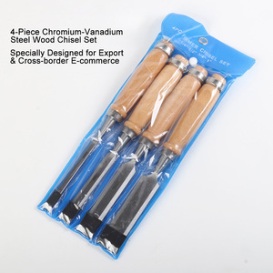 Ensemble de 4 ciseaux à bois en fonte avec manche en bois de 240 mm, comprenant un ciseau demi-rond, OEM - Product Image 3