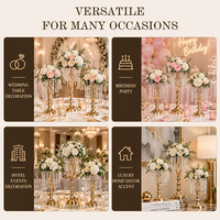 Support de vase à fleurs en métal plaqué or et argent, centre de table octogonal pour décoration de mariage, vente directe d'usine