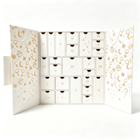 Calendrier de l'Avent en carton blanc personnalisé, boîte cadeau en papier pour cosmétiques, emballage créatif pour calendrier de bureau