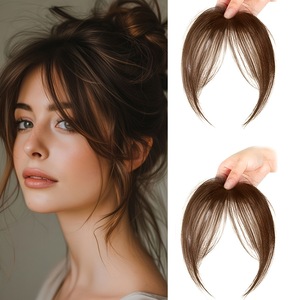 MEILASI Mayoreo <span class=keywords><strong>Flequillo</strong></span> <span class=keywords><strong>Postizo</strong></span> Borgoña No-Remy con Clip Lateral Invisible y Efecto Wispy para Mujer - Product Image 3