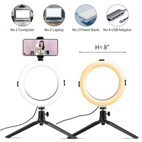 Nouvel arrivage lampe de remplissage flash led de maquillage de bureau pliable avec anneau lumineux usb pour la diffusion en direct