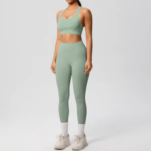 <span class=keywords><strong>CL035</strong></span> bán buôn hai mảnh đặt phòng tập thể dục Yoga áo ngực và xà cạp thể thao tập thể dục Yoga cho phụ nữ - Product Image 3