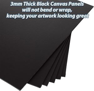 Panel de <span class=keywords><strong>lienzo</strong></span> negro para pintar, <span class=keywords><strong>lienzo</strong></span> en blanco de algodón imprimado para acrílicos, óleo, pinturas de <span class=keywords><strong>acuarela</strong></span> - Product Image 3