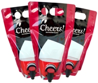 Sachets Doypack en plastique PET jetables en gros pour liquides, jus, vin, café, avec bec verseur, boîte et sac de distribution, et poche à eau