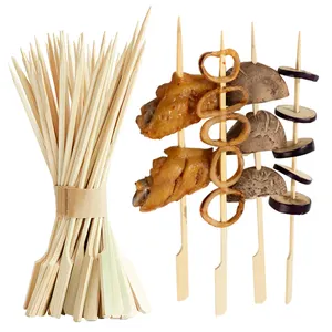 Big Sale bbq accessories flat bamboo meat skewers sticks For Burger Use