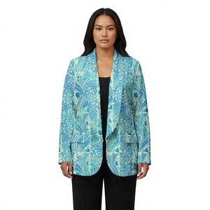 Conjunto de Traje de Manga Larga con Diseño Tribal Samoano de las Islas del Pacífico, Chaquetas para Mujer con Estampado Hawaiano, Blazer de Poliéster para Mujer - Product Image 1