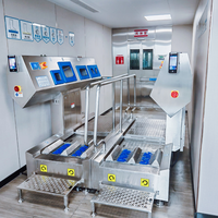 Machine de lavage de chaussures et de bottes industrielles, station d'hygiène tout-en-un pour l'entrée des ateliers alimentaires