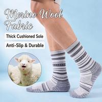 Chaussettes de randonnée mi-mollet en laine mérinos pour hommes, fines, avec semelle épaisse en tissu éponge, respirantes et anti-transpiration, pour activités de plein air