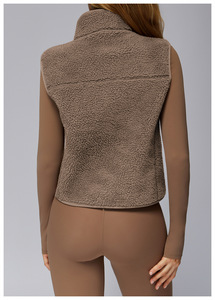 Femmes automne/hiver col montant Plus velours sport <span class=keywords><strong>gilet</strong></span> sans manches fermeture éclair <span class=keywords><strong>gilet</strong></span> extérieur course haut Yoga <span class=keywords><strong>gilet</strong></span> - Product Image 5