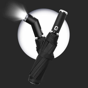 Tam otomatik çift kullanımlı iş şemsiye 3-Fold güneş koruyucu güneşlik ile LED el feneri çift amaçlı güneş hava koruması - Product Image 1