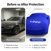 Housse de protection pour véhicule en tissu extensible doux anti-poussière et anti-rayures pour stationnement intérieur
