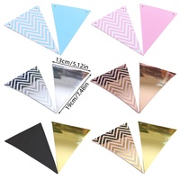 Bannière Métallique en Or Rose, Plusieurs Couleurs, Fanion Tirant Triangle Drapeau Guirlande Pour Mariage, Anniversaire, Fête de Poule, Décor Extérieur