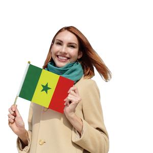Drapeau du Sénégal en bois, agitable à la main, pour les fêtes générales - Nouveauté 2024, Vente Flash Usine - Product Image 1