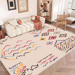 พรมลายเรขาคณิตสไตล์นอร์ดิก รูปทรงสี่เหลี่ยมผืนผ้า ผ้าคล้ายแคชเมียร์ กันลื่น สำหรับห้องนอน ห้องนั่งเล่น ทางเข้าบ้าน ห้องทำงาน - Product Image 3