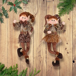 Zaves noël décor à la maison elfe brun <span class=keywords><strong>elfes</strong></span> garçon avec des chapeaux pointus chaussures mignon noël décor à la maison poupées en peluche paire - Product Image 4