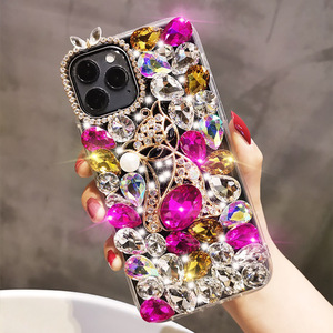 Funda de teléfono móvil con diseño de diamante rosa, carcasa trasera para <span class=keywords><strong>Iphone</strong></span> 11 pro max <span class=keywords><strong>12</strong></span>, Vivo, realme gt master edition - Product Image 1