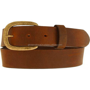 Cinturón de cuero liso, pedido a granel, hebilla de aleación de latón, color tostado, todos los tamaños, alta calidad, precio al por mayor, cinturones y accesorios de cuero - Product Image 1