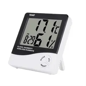 Long temps populaire intérieur LCD électronique température humidité mètre numérique thermomètre hygromètre horloge