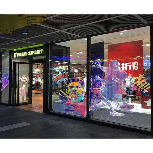 Customized Size P3.5 P6.5 P8 P10 P20 Full Color Flexible LED Transparent Film Screen LED Crystal Screen