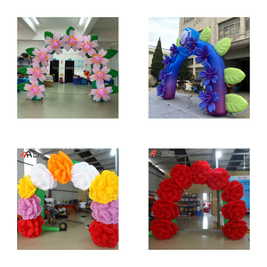 Arco de flores rosa inflable con luz Led personalizada, arco de flores de lirio, arco de boda inflable - Product Image 5