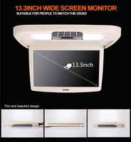 Monitor de Techo para Auto de 13.3 Pulgadas, Monitor de TV MP5 para RV, Minibús, Van, Monitor Plegable
