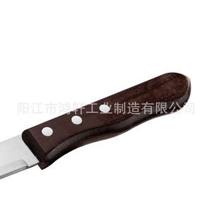 Couteau à steak en acier inoxydable avec manche en bois, lame dentelée, résistant à la rouille, pour couper les steaks, couteau de style occidental pour la maison - Product Image 5