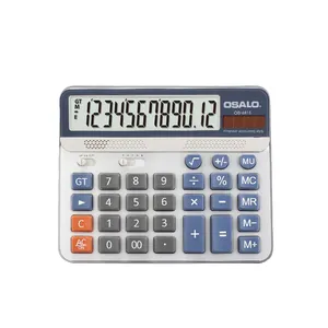 Calculatrice en plastique professionnelle avec logo personnalisé Calculatrice de bureau à clé PC à 12 chiffres Calculatrice de grands chiffres Cadeau de papeterie de bureau