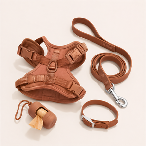 Manufacturers Custom Logo Luxury No Pull Waterproof <b>Training</b> <b>Lead</b> Pet Cat Dog Poop Bag Holder PVC Harness Leash Collar Set - Product Image 1