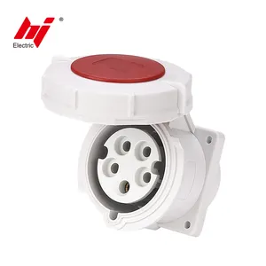 IP67 Waterproof 3 Phase 380V 32A 5 Pin Flush Mounted Industrial Socket