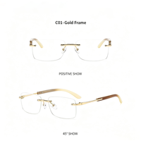 Lunettes Métalliques Légères Sans Monture Modèle 2026 avec Verres Haute Définition et Design Personnalisé Tendance