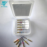 Limes rotatives endodontiques électriques en NiTi activées par la chaleur, robustes et flexibles pour la rétraitement des canaux radiculaires, boîte de 6 pièces, certifiées CE ISO