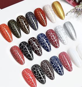 Nouvelle arrivée 2022, vernis à ongles en gel effet craquelé épais, effet craquelé, avec base blanche, effet argenté et doré - Product Image 2